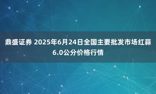 鼎盛证券 2025年6月24日全国主要批发市场红蒜6.0公分价格行情