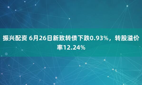 振兴配资 6月26日新致转债下跌0.93%，转股溢价率12.24%